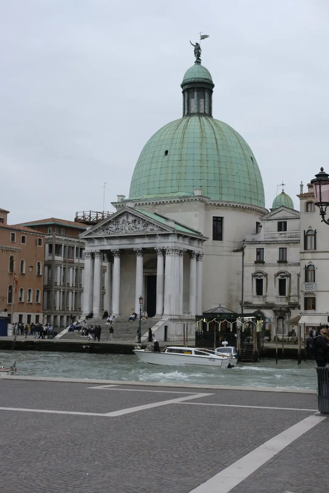 An old church in venice with a green roof. Created and photographed by Hiroku