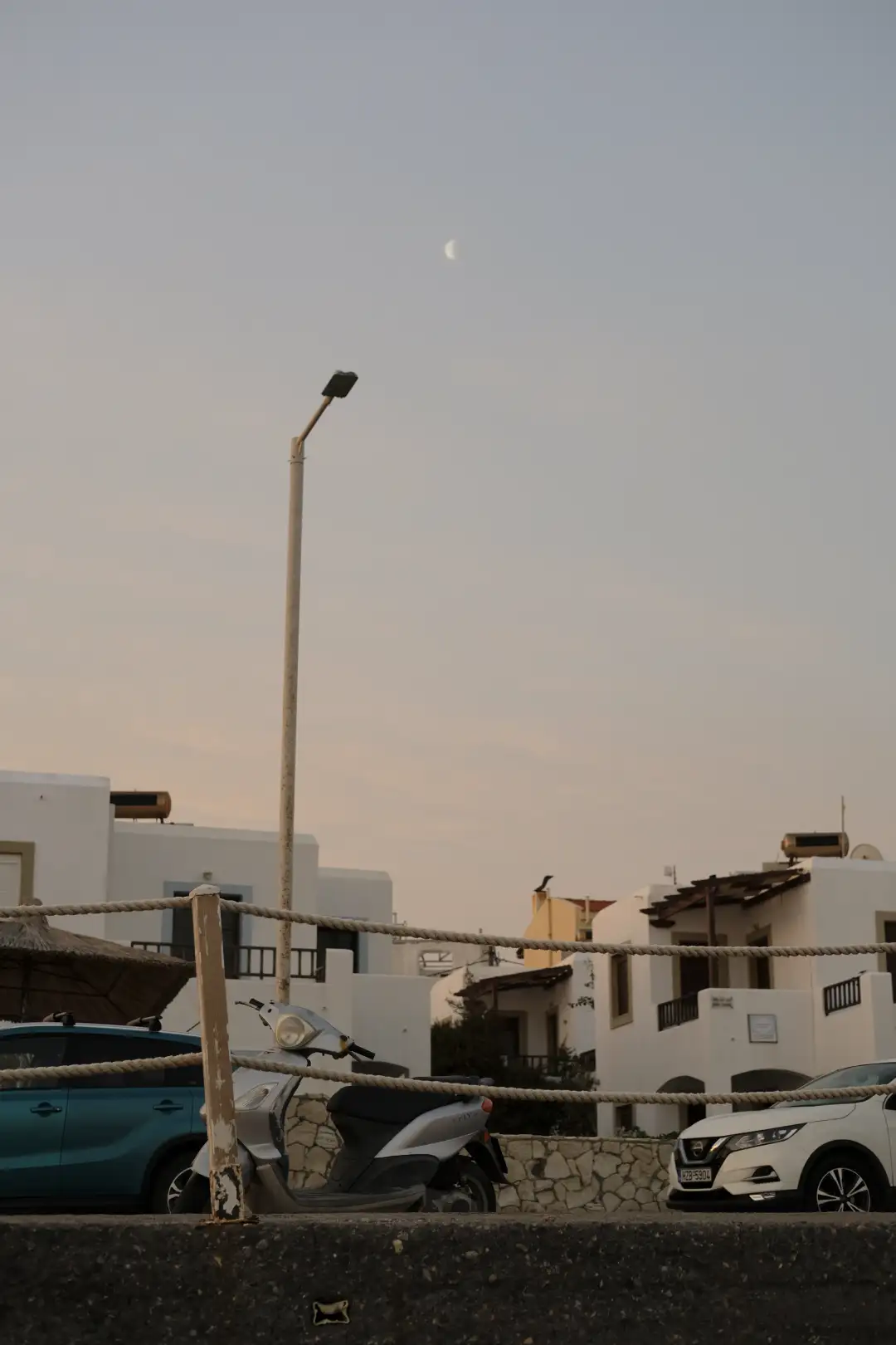 Old houses of greece in the sunset. Created and photographed by Hiroku