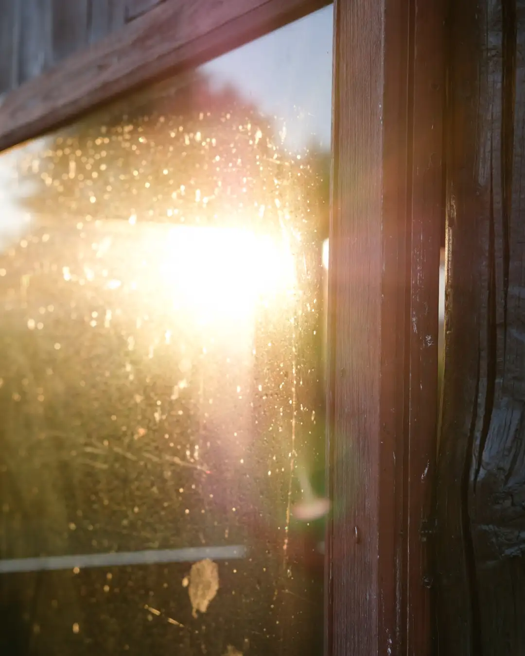 Sunset depicted through some old dirty glass. Created and photographed by Hiroku
