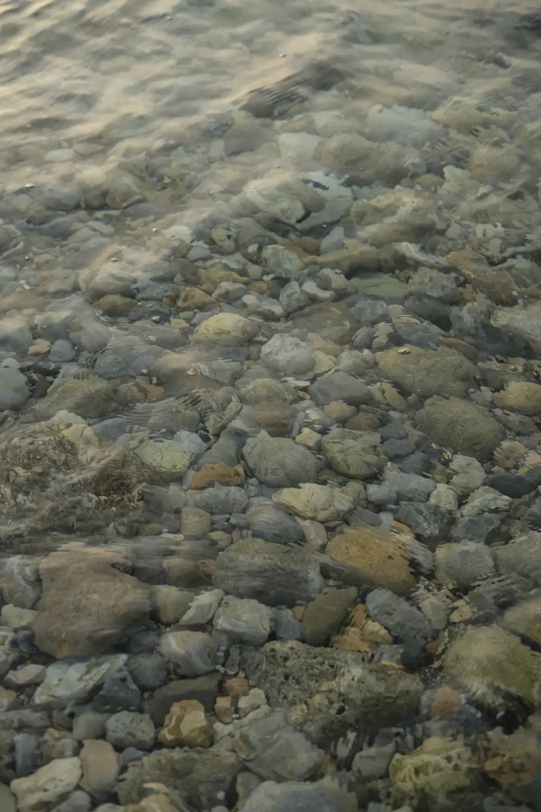 Underwater rocks photographed below the surface of a clear ocean. Created and photographed by Hiroku